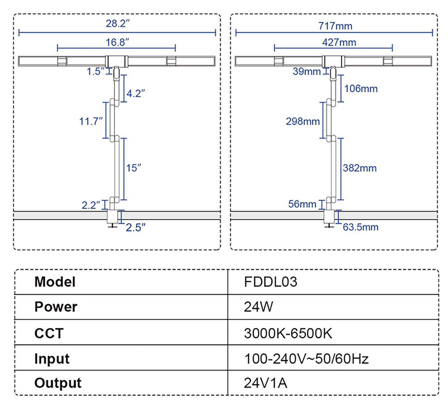 Multi Folding Touch LED Desktop Lamp