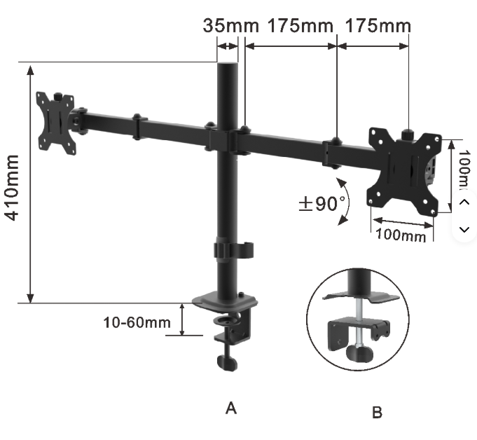 Dual Monitor Arm Mount